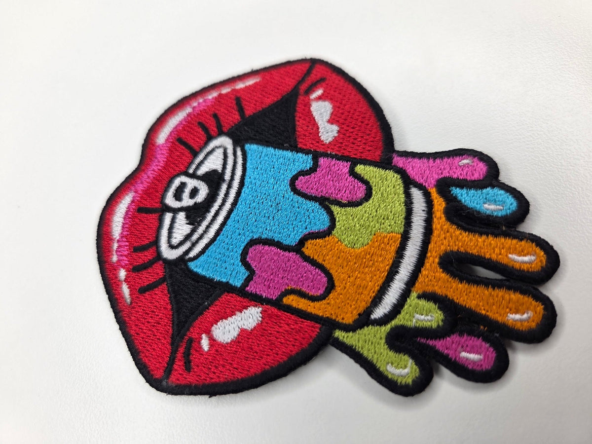 Melting Soda Lips Embroidered Patch