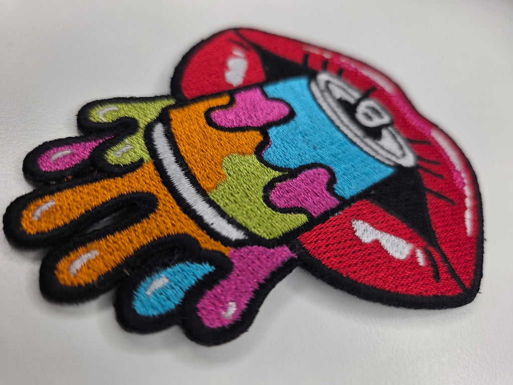 Melting Soda Lips Embroidered Patch