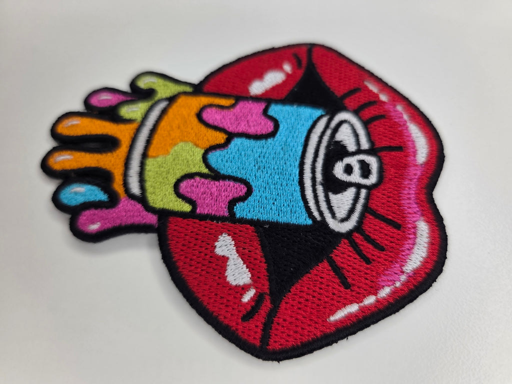 Melting Soda Lips Embroidered Patch
