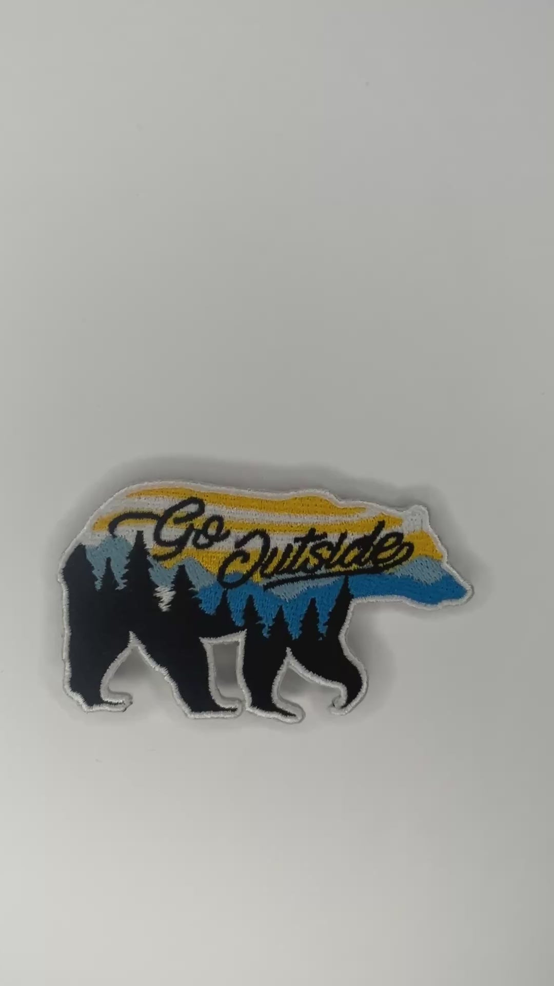 Go Outside Bear Embroidered Patch