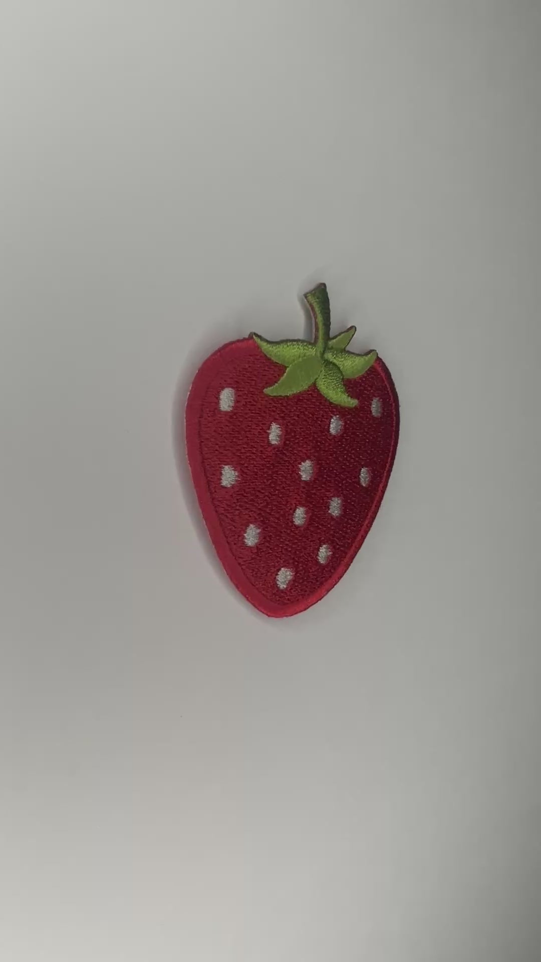 Red Strawberry Embroidered Patch