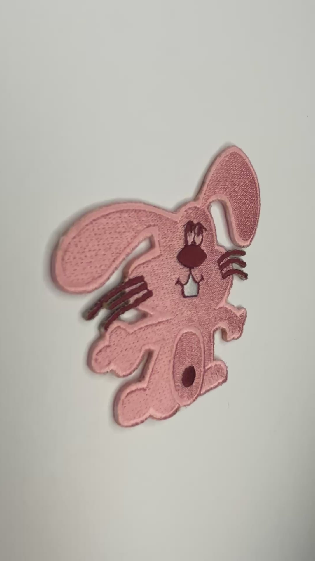 Pink Rabbit Embroidered Patch