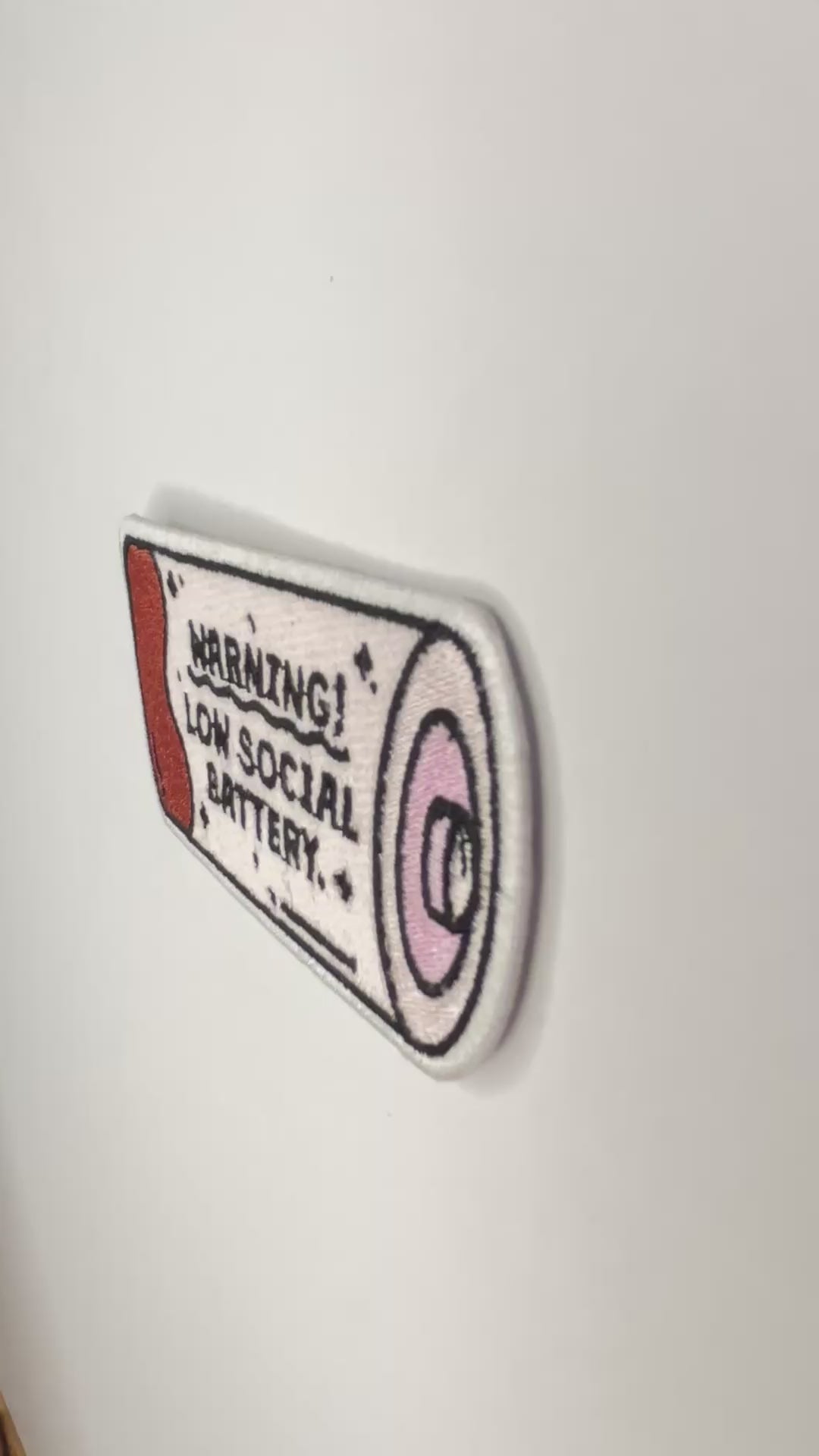 Low Social Battery Embroidered Patch