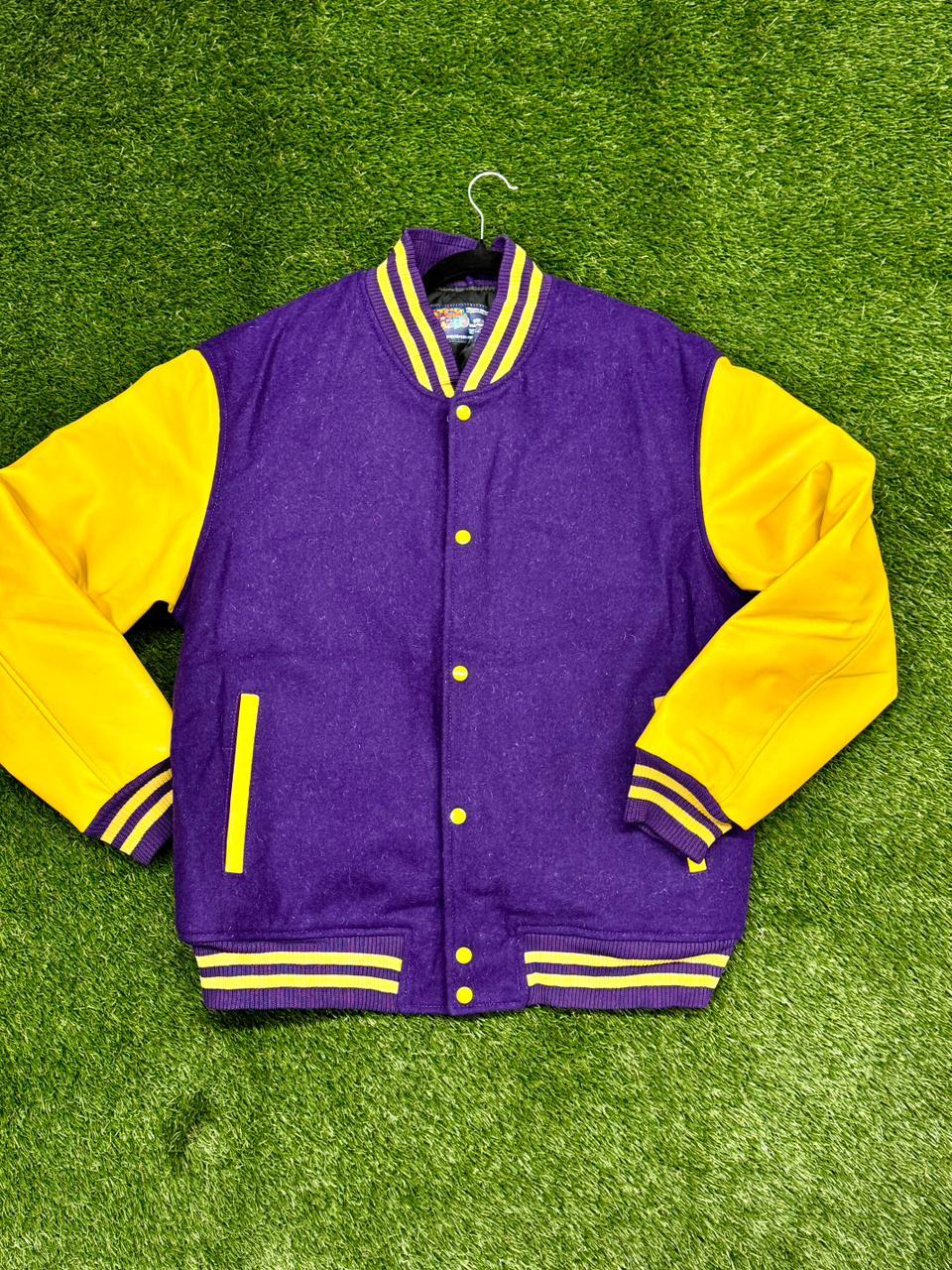 Letterman Jacket - Purple / Gold Sleeves