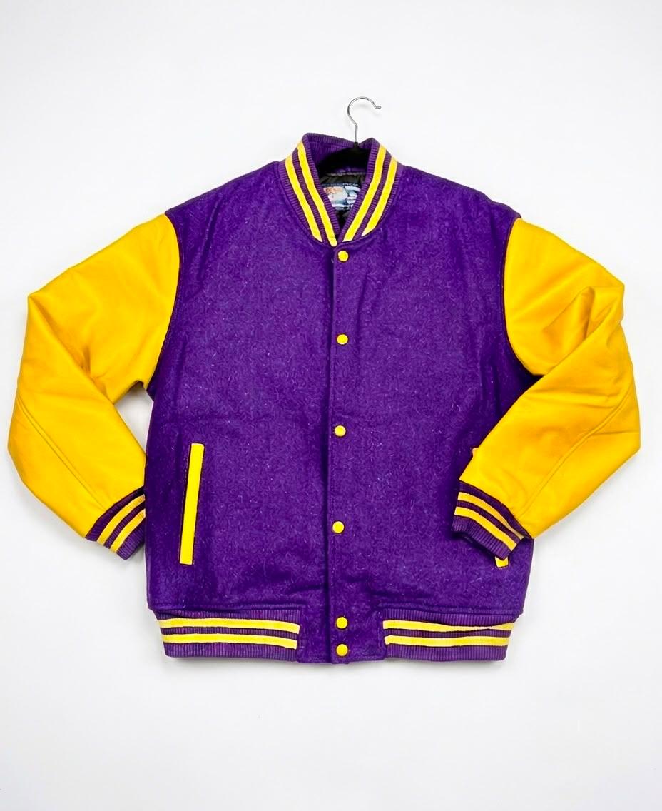 Letterman Jacket - Purple / Gold Sleeves
