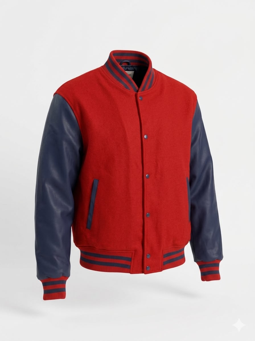 Letterman Jacket - Red / Blue Sleeves