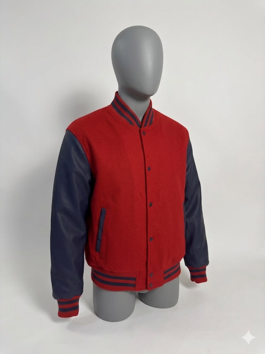 Letterman Jacket - Red / Blue Sleeves