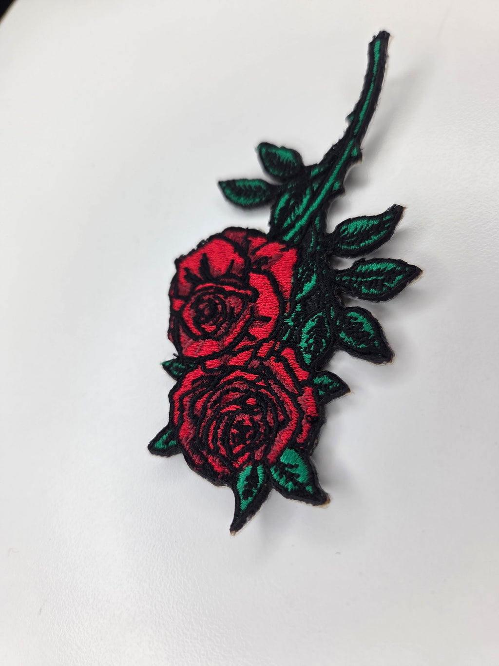 Red Rose Embroidered Patch