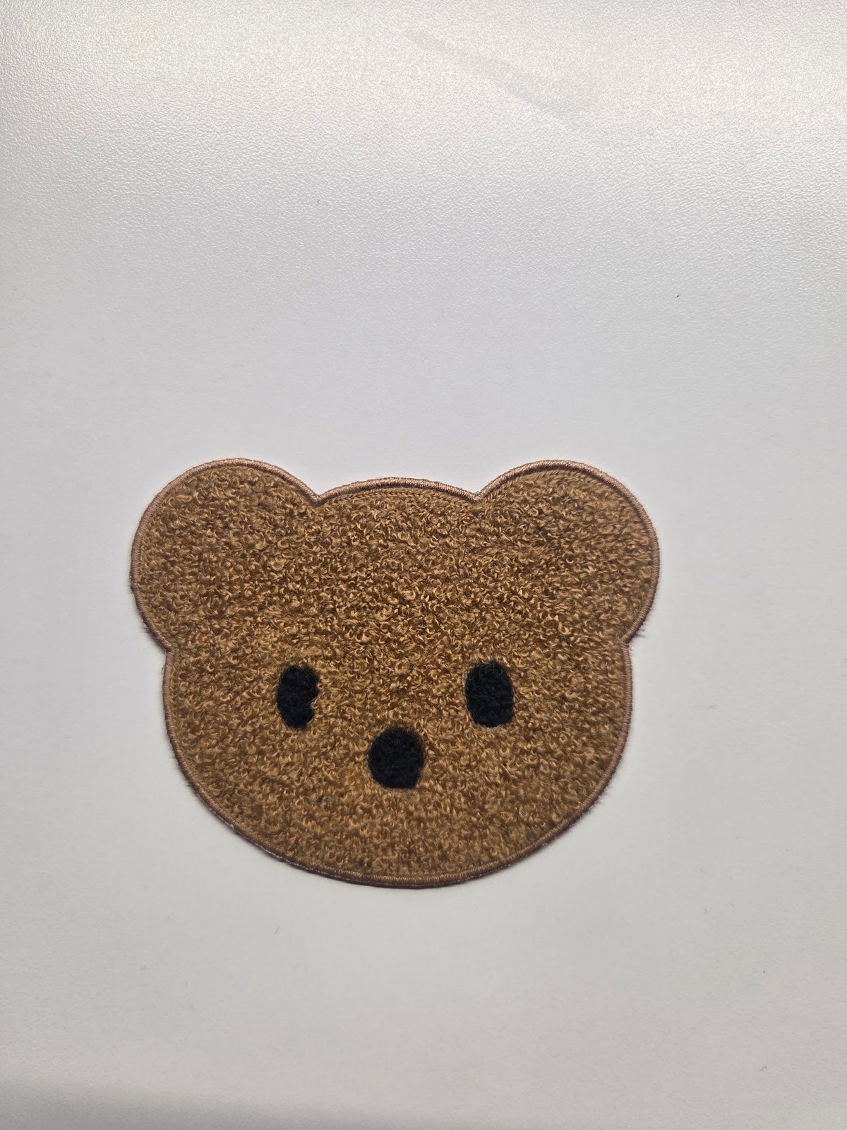 Tan Bear Head Chenille Patch