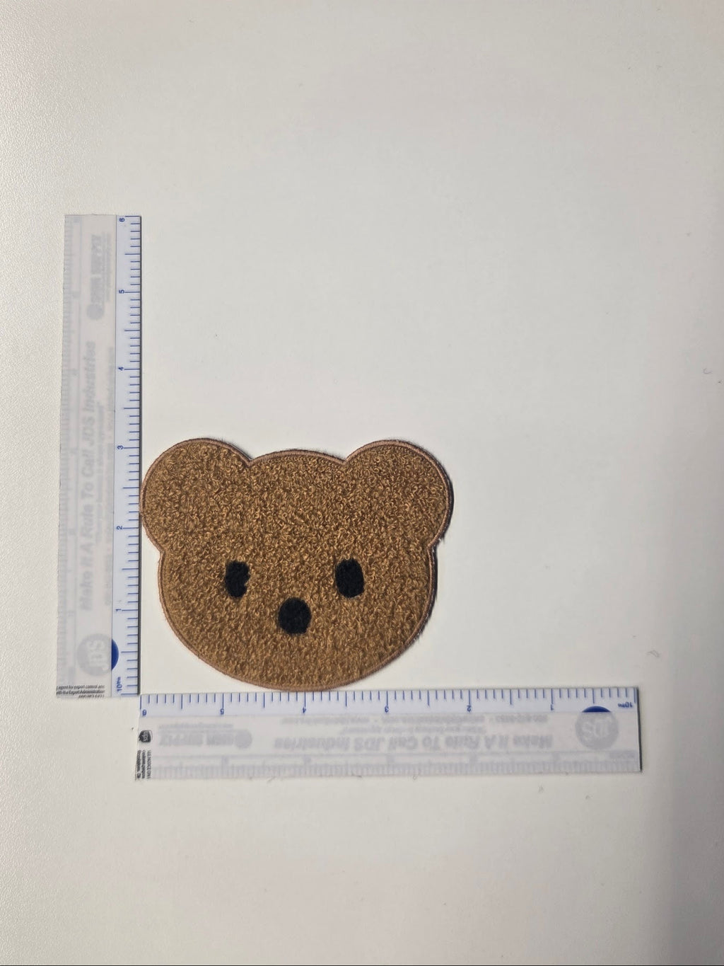 Tan Bear Head Chenille Patch