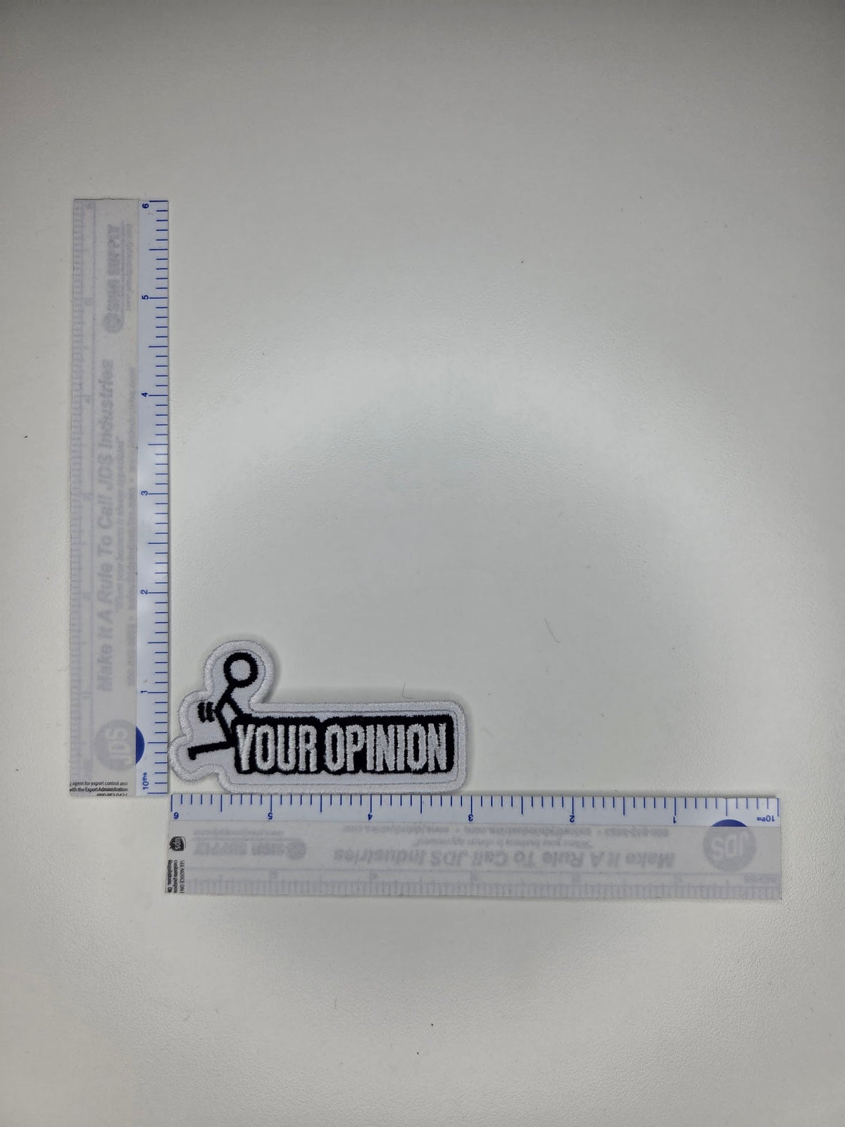 Your Opinion Stick Figure Embroidered Patch